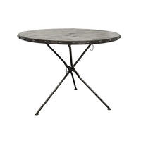 ESSTISCH rund Mango 100x100x80 grau lackiert HEAVY INDUSTRY #156 - Grau, Holz (100/100/80cm) - Massivmoebel24