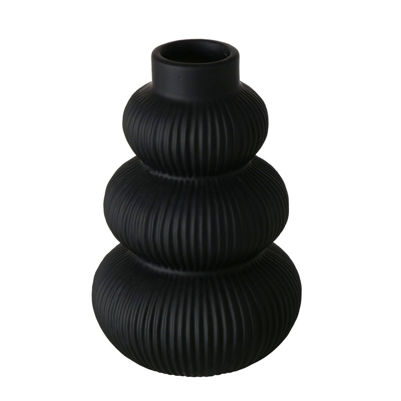 VASE Maurice 21 cm - Schwarz, Keramik (21cm) - Boltze Home
