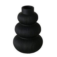 VASE Maurice 21 cm - Schwarz, Keramik (21cm) - Boltze Home