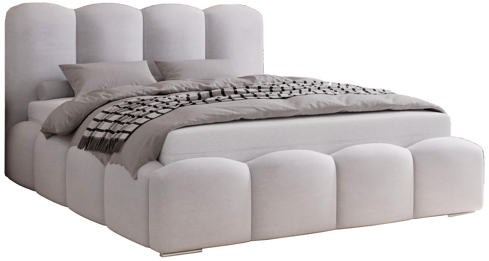 POLSTERBETT 200x200 cm Zenna mit Lattenrost, Bettkasten, Hellgrau - Hellgrau, Holz/Textil (200/200cm) - Emporius