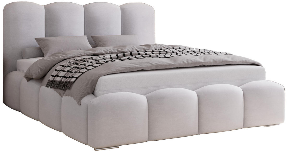 POLSTERBETT 200x200 cm Zenna mit Lattenrost, Bettkasten, Hellgrau - Hellgrau, Holz/Textil (200/200cm) - Emporius