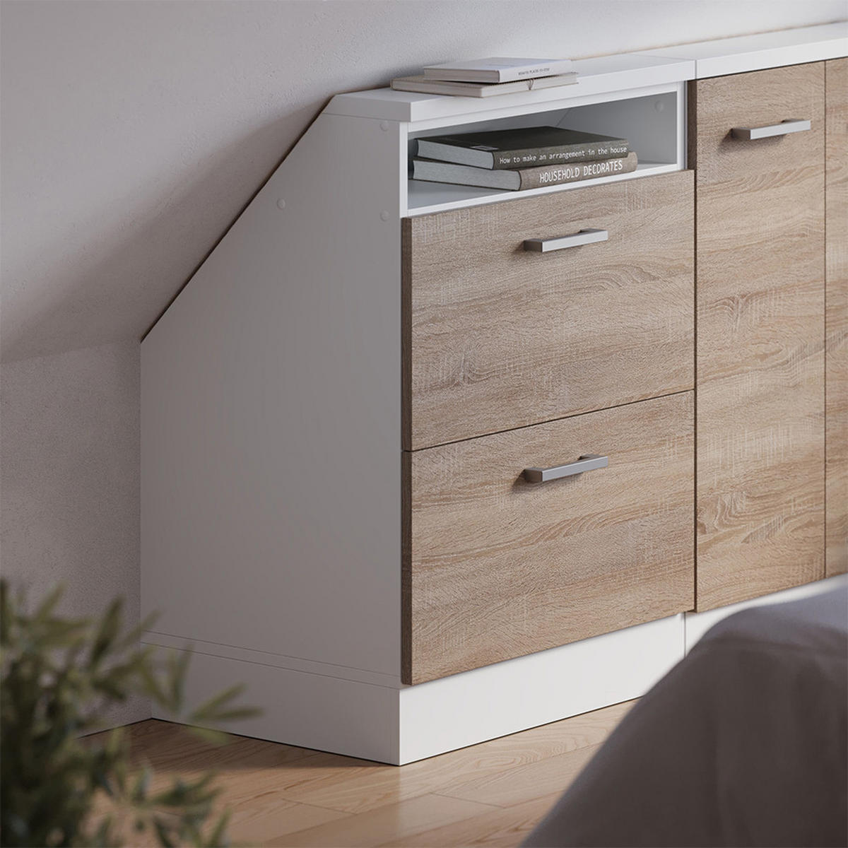 ŠIKMÁ SKŘÍŇ Rion Sonoma/bílá - bílá/Sonoma dub, kompozitní dřevo (60/81.6/46cm) - Vicco