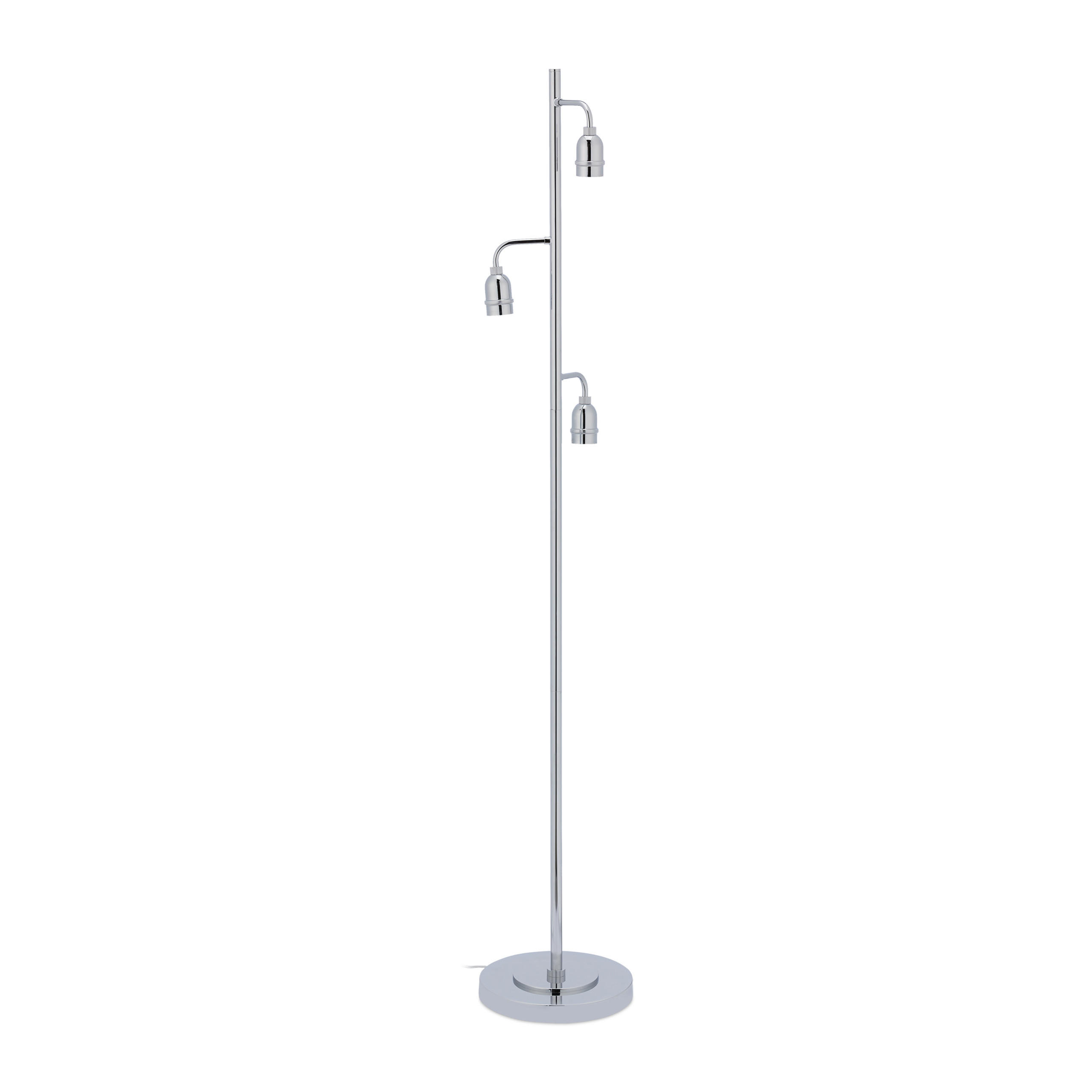 STEHLAMPE - Silberfarben, Glas/Metall (25/25/150cm) - Relaxdays