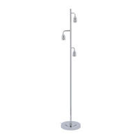 STEHLAMPE - Silberfarben, Glas/Metall (25/25/150cm) - Relaxdays