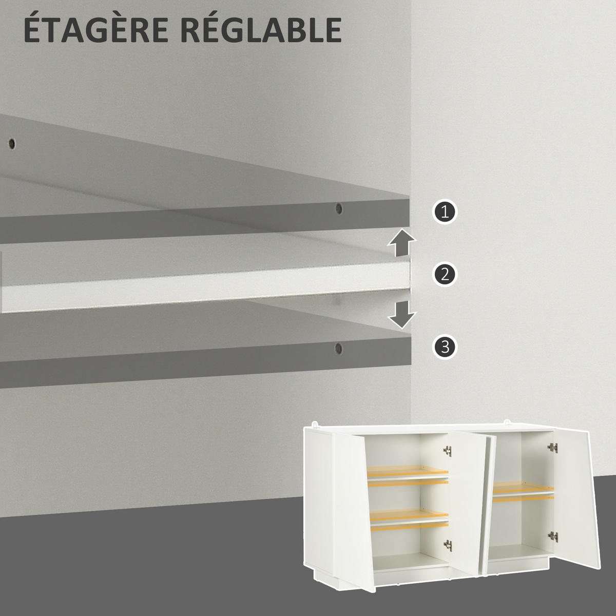 SIDEBOARD Weiß Hochglanz 150/40/88 cm - Weiß, Holzwerkstoff (150/88/40cm) - PANGIVO