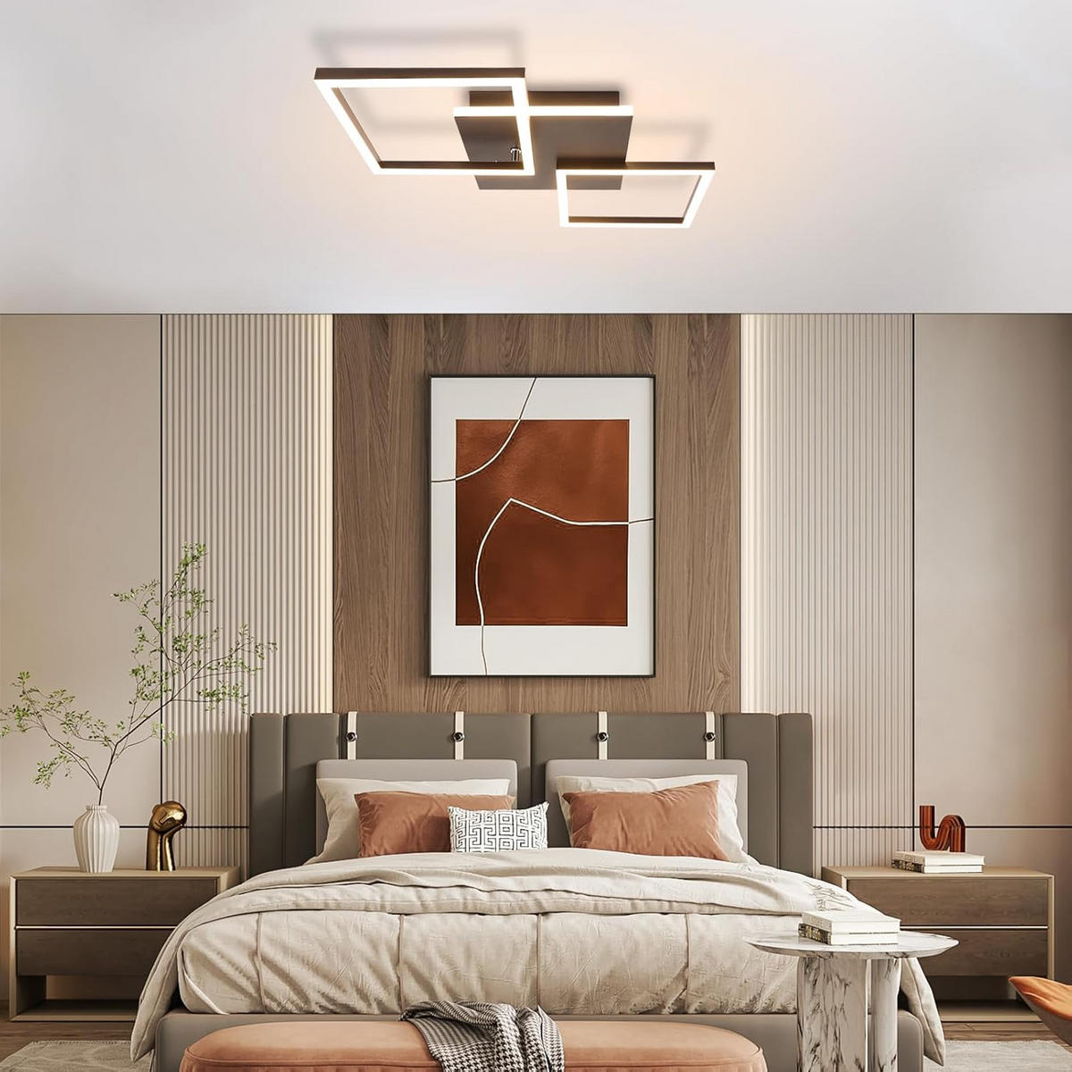 LED-DECKENLEUCHTE Schwarzzahn 29.5/7.4/62.8 cm - Schwarz, Metall (62.8/29.5/7.4cm) - ZMH