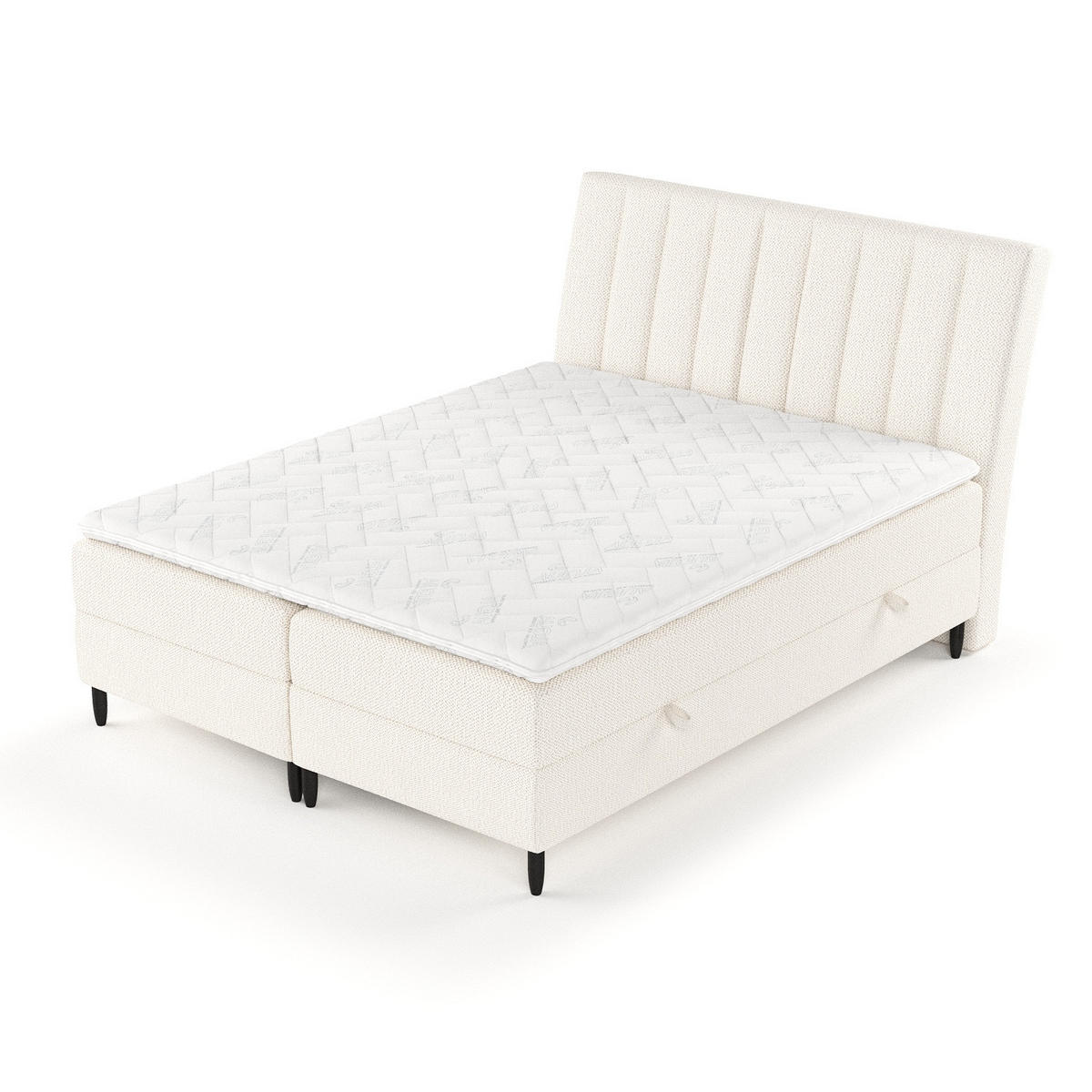 BOXBETT Merton Creme 180/200 cm - Creme/Schwarz, Holz/Holzwerkstoff (180/200cm) - Maison de Reve