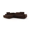 ECKSOFA EMILY mit Schlaffunktion Poso 06 Links - Braun, Textil (275/200cm) - Bedante