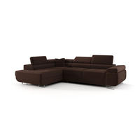 ECKSOFA EMILY mit Schlaffunktion Poso 06 Links - Braun, Textil (275/200cm) - Bedante