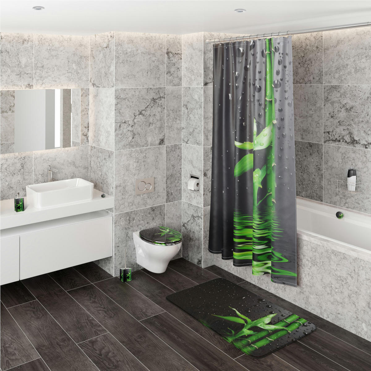 WC-SITZ mit Absenkautomatik Virella - Grün, Holzwerkstoff (38/6/47cm) - Sanilo