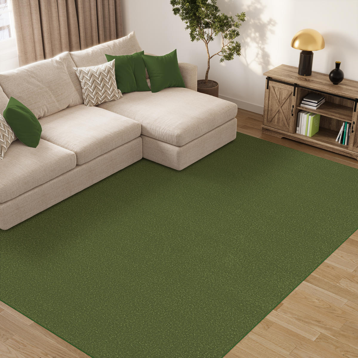 TEPPICH Mono Grün 180/250 cm - Grün, Kunststoff (180/250cm) - Tapiso