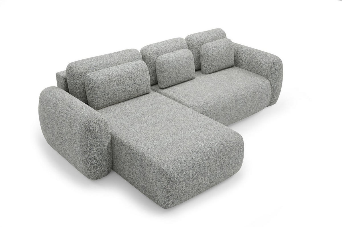 ECKSOFA Gaston Mit Schlaffunktion - Grau, Holzwerkstoff/Textil (304/190cm) - Fun Möbel