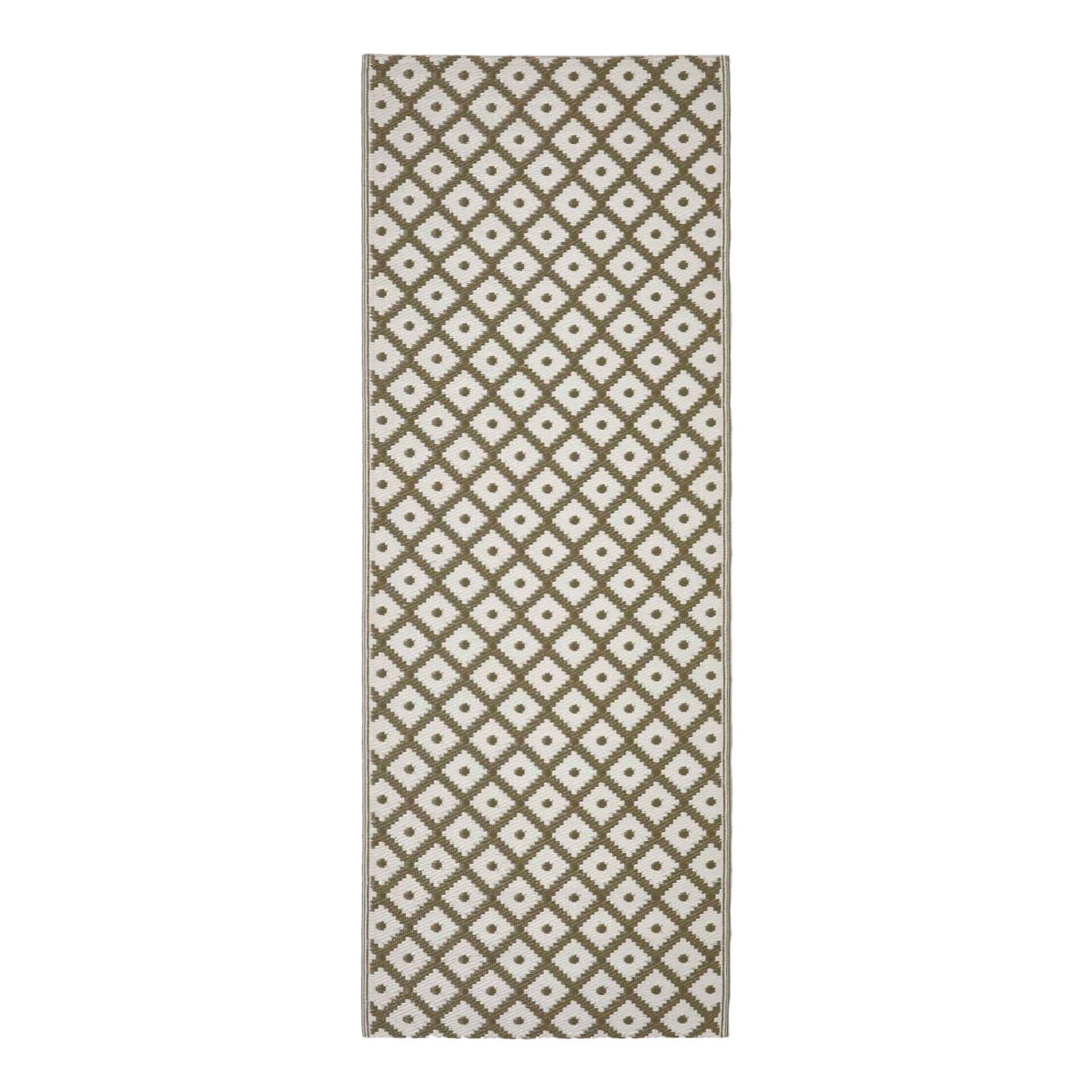 OUTDOORTEPPICH-LÄUFER May, geometrisch gemustert 75/200 cm - Olivgrün, Kunststoff (75/200cm) - Homescapes