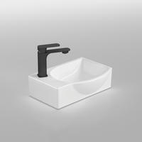 WASCHBECKEN Keramik Mit Hahnloch rechts Strahlend Weiß 40,5 / 28 / 14 cm - Weiß, Keramik (28/14/40.5cm) - EMKE