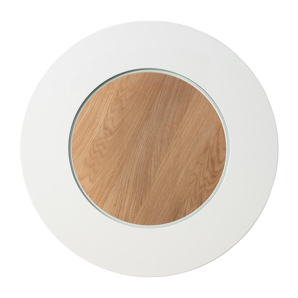 COUCHTISCH - Metall - Weiß / Eiche Dekor - Eichefarben/Weiß, Holzwerkstoff/Metall (80/80/40cm) - home24