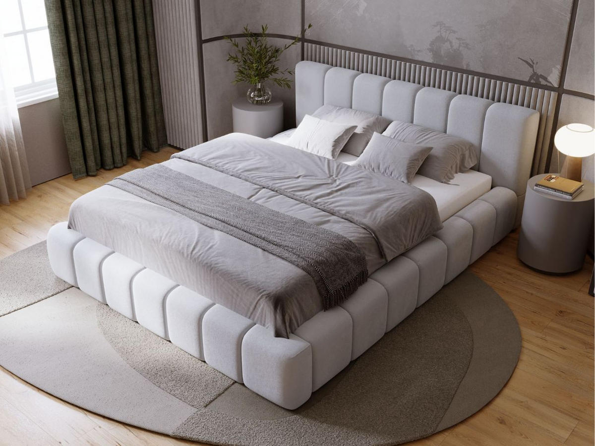 POLSTERBETT Orio 180x200 Hellgrau - Hellgrau, Textil (180/200cm) - Graingold