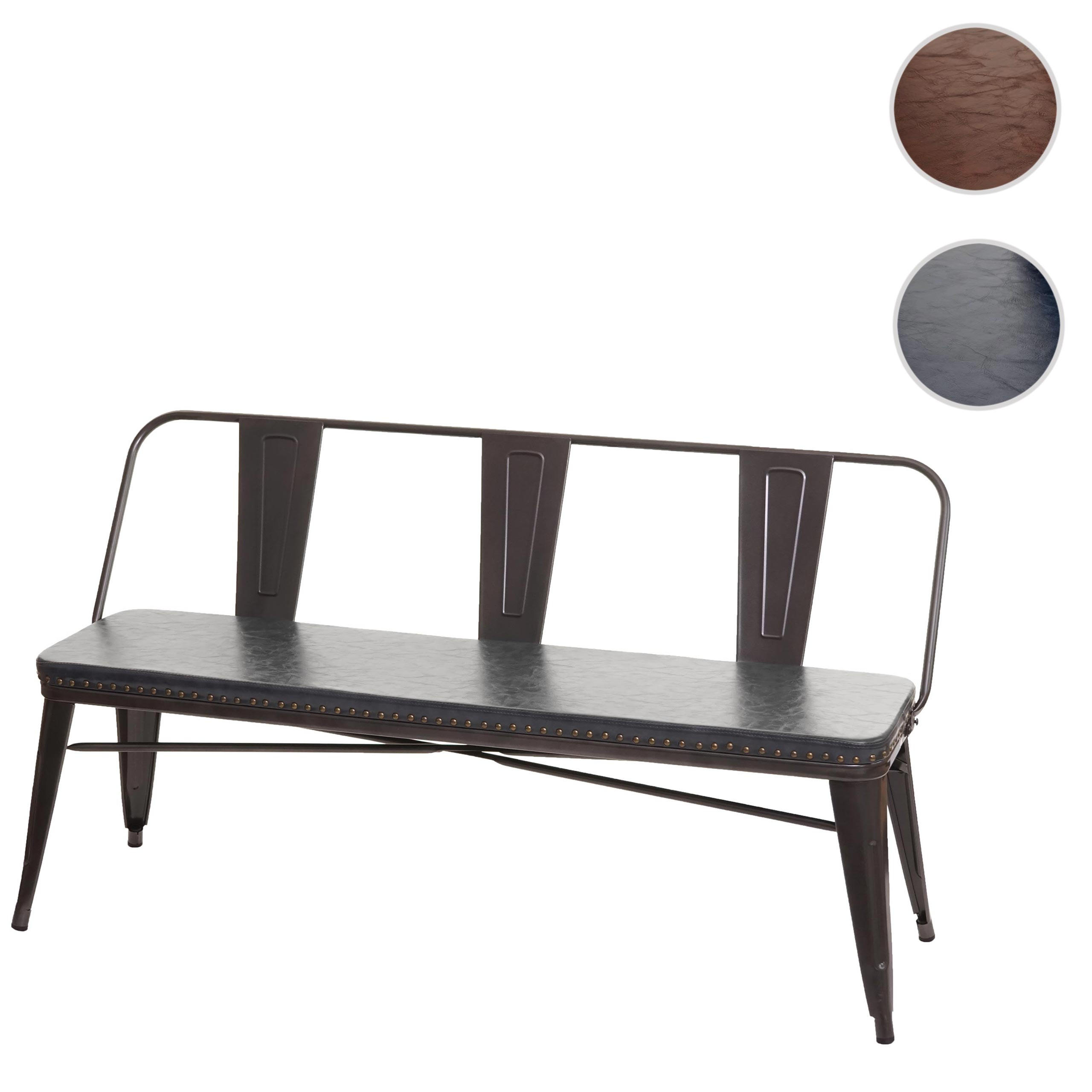 3ER-SITZBANK Schwarz, Grau - Schwarz/Grau, Metall (153/80/56cm) - MCW