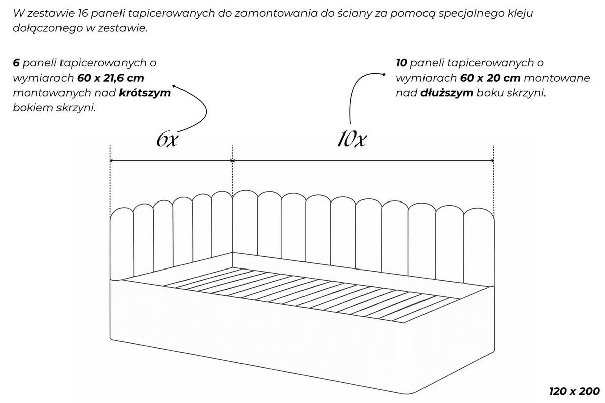 JUGENDBETT Junior Marineblau Samtvelours mit Wandpaneelen - 120x200 cm - Bettkasten - Dunkelblau, Holzwerkstoff/Textil (120/200cm) - Ravio