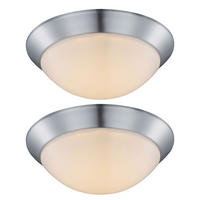 LED DECKENLEUCHTE Metall Silber 2er Set - Silberfarben, Kunststoff (26/26/10cm) - Globo Lighting