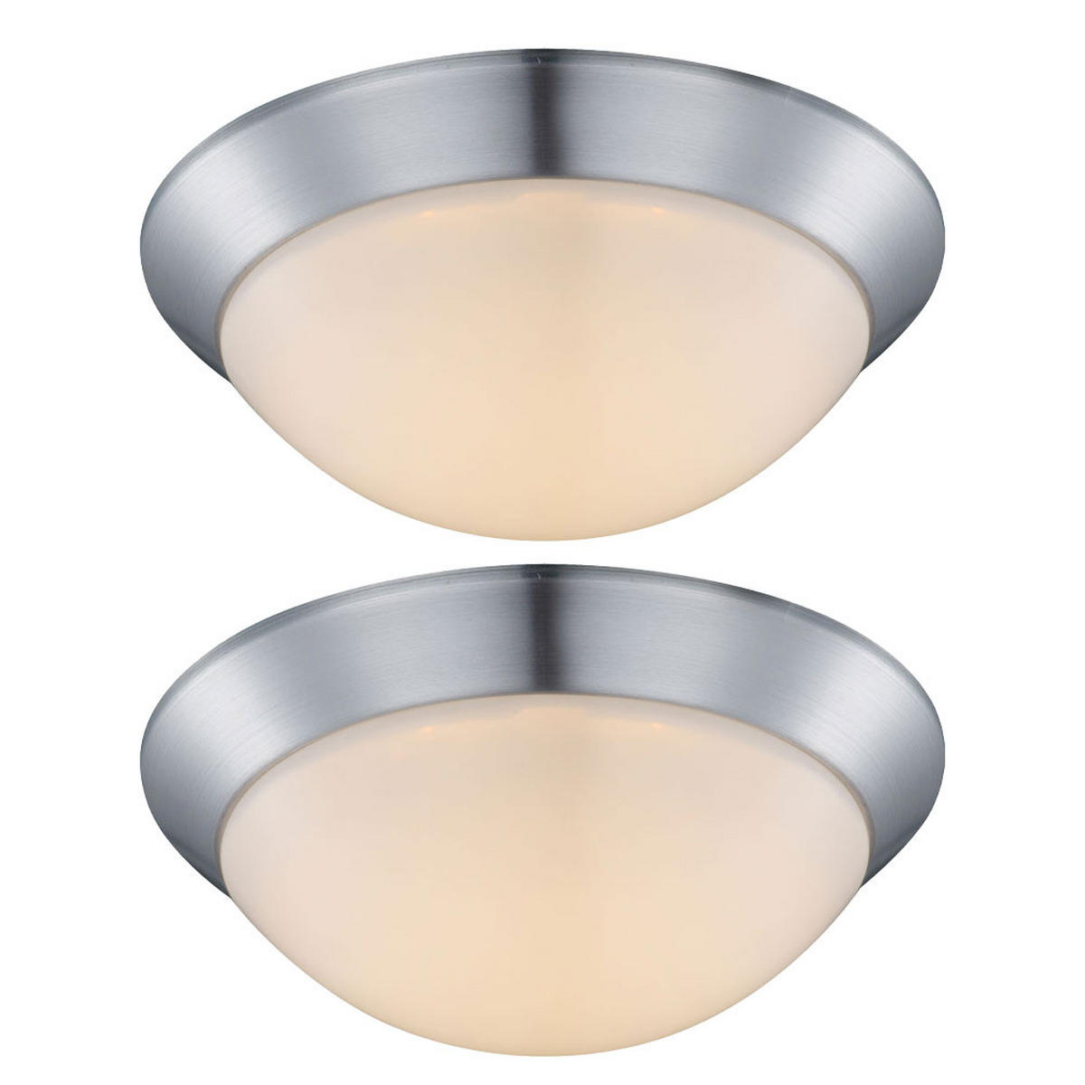 LED DECKENLEUCHTE Metall Silber 2er Set - Silberfarben, Kunststoff (26/26/10cm) - Globo Lighting