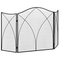 KAMINSCHUTZGITTER - Schwarz, Metall (2/76/126cm) - HOMCOM