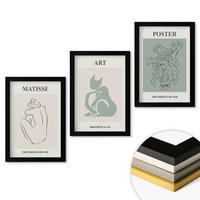 WANDBILDER 3er-Set - 20x30 cm Schwarzer Rahmen - Matisse Grün Beige Poster - Schwarz, Kunststoff (20/30cm) - ArtPrintCave