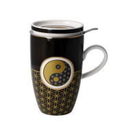 TEETASSE Yin Yang Schwarz, Fine Bone China, Bunt, 450 ml - Multicolor, Keramik (0.45L) - Goebel