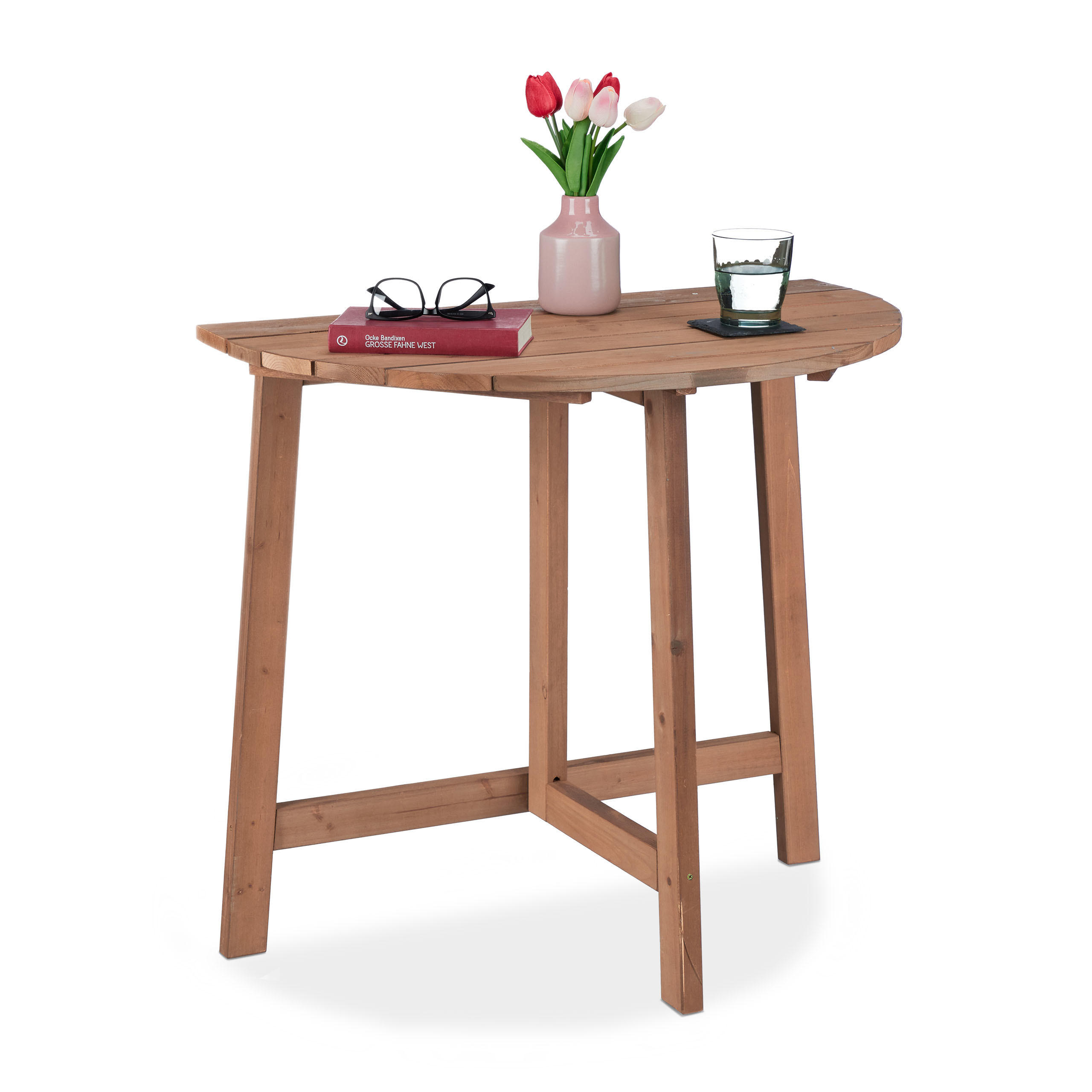 KLAPPTISCH - Braun, Holz (50/80/74cm) - Relaxdays
