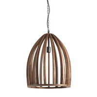 HÄNGELAMPE Haranka Braun Ø47/56 cm - Braun, Holz (47/47/56cm) - Light & Living
