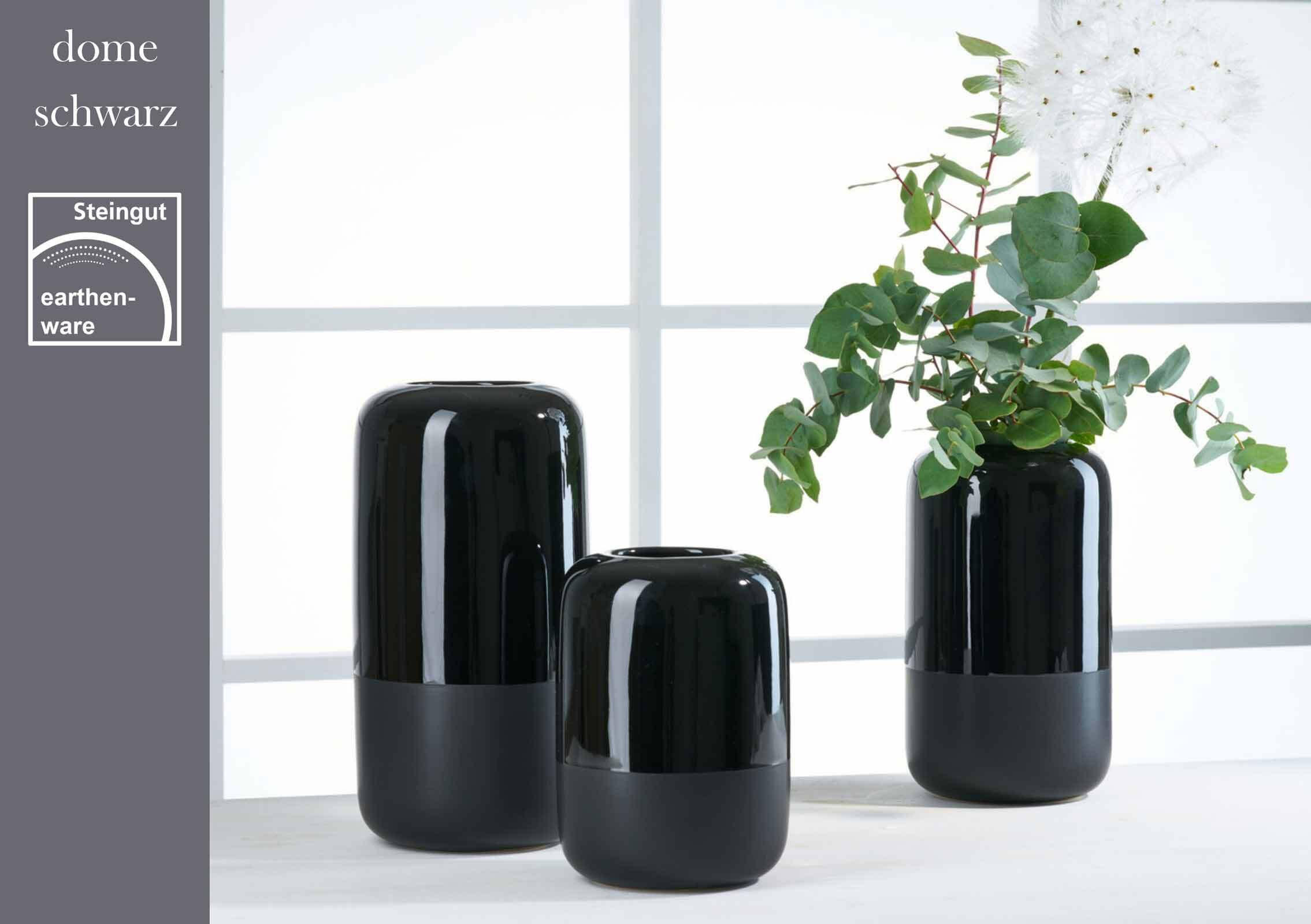 VASE Dome Schwarz 29,5 cm - Schwarz, Keramik (29.5cm) - Ritzenhoff Breker