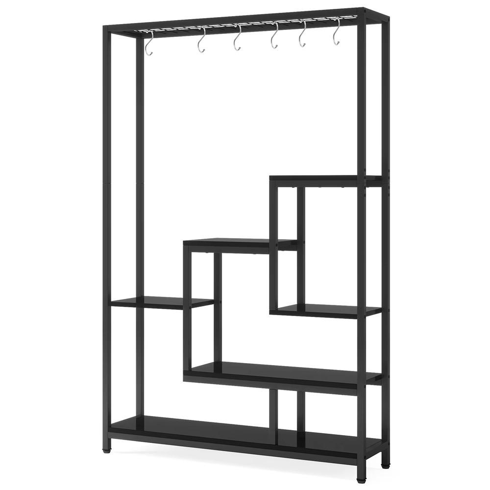 PFLANZENSTÄNDER 5-stufig Metall 180cm mit 10 S-Haken, Schwarz - Schwarz, Metall (100/180/30cm) - Kaket