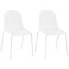 STAPELSTUHL 2er Set Kunststoff Weiß - Weiß, Kunststoff/Metall (51/85/53cm) - CLP