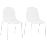 STAPELSTUHL 2er Set Kunststoff Weiß - Weiß, Kunststoff/Metall (51/85/53cm) - CLP