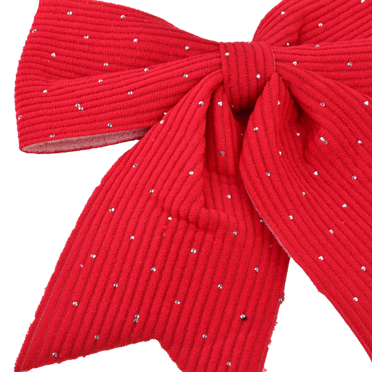 SCHLEIFE Santa Lila 2er Set Rot 13,5x14,5x1 cm Kunststoff - Rot, Kunststoff (14.5/1/13.5cm) - Mondex