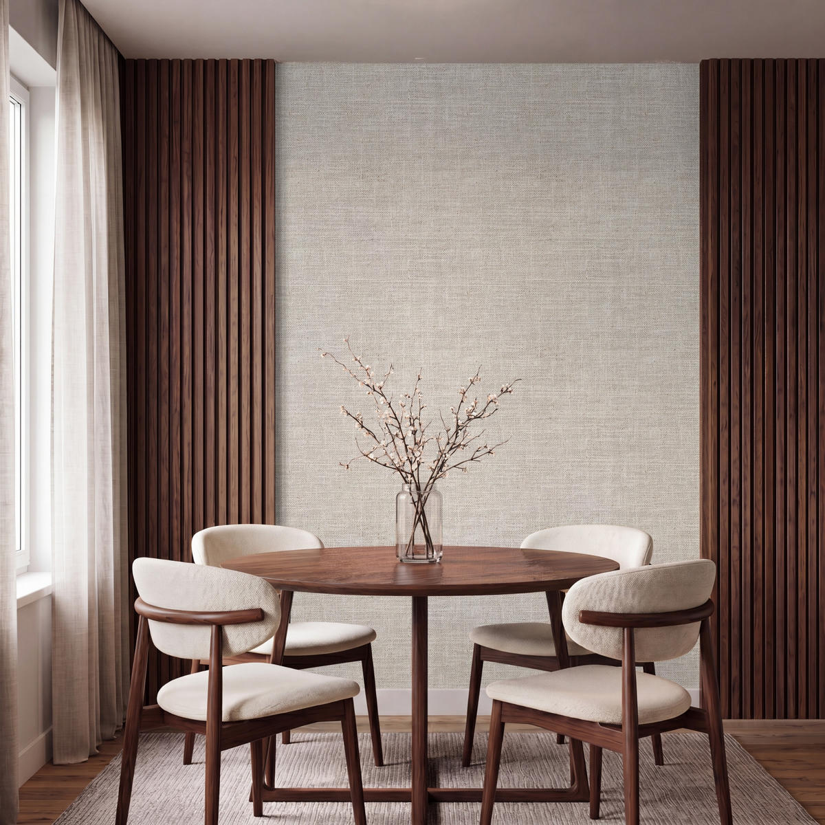 TAPETE - Leinen - Textur - Beige - 160x240 cm - Creme, Papier (160/240cm) - OnlyWow