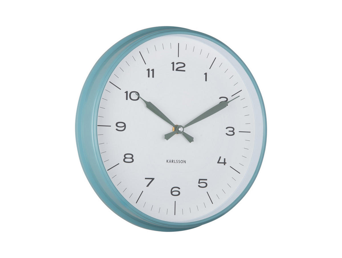 WANDUHR Modern Factory Ø30 cm - Blau, Kunststoff (30/4.5/30cm) - Karlsson