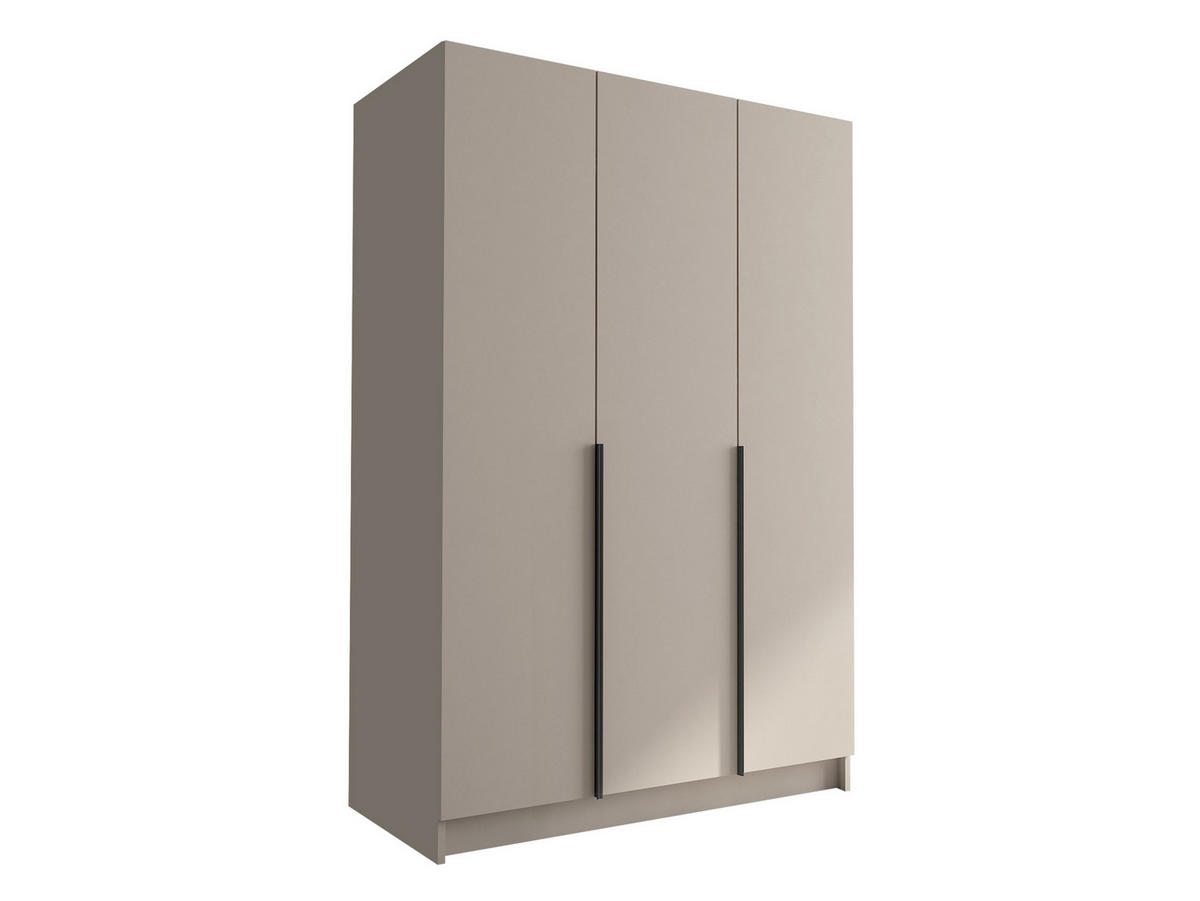 KLEIDERSCHRANK Calia I - Kaschmir/Schwarz, Holzwerkstoff/Metall (150/215/58cm) - MIRJAN24