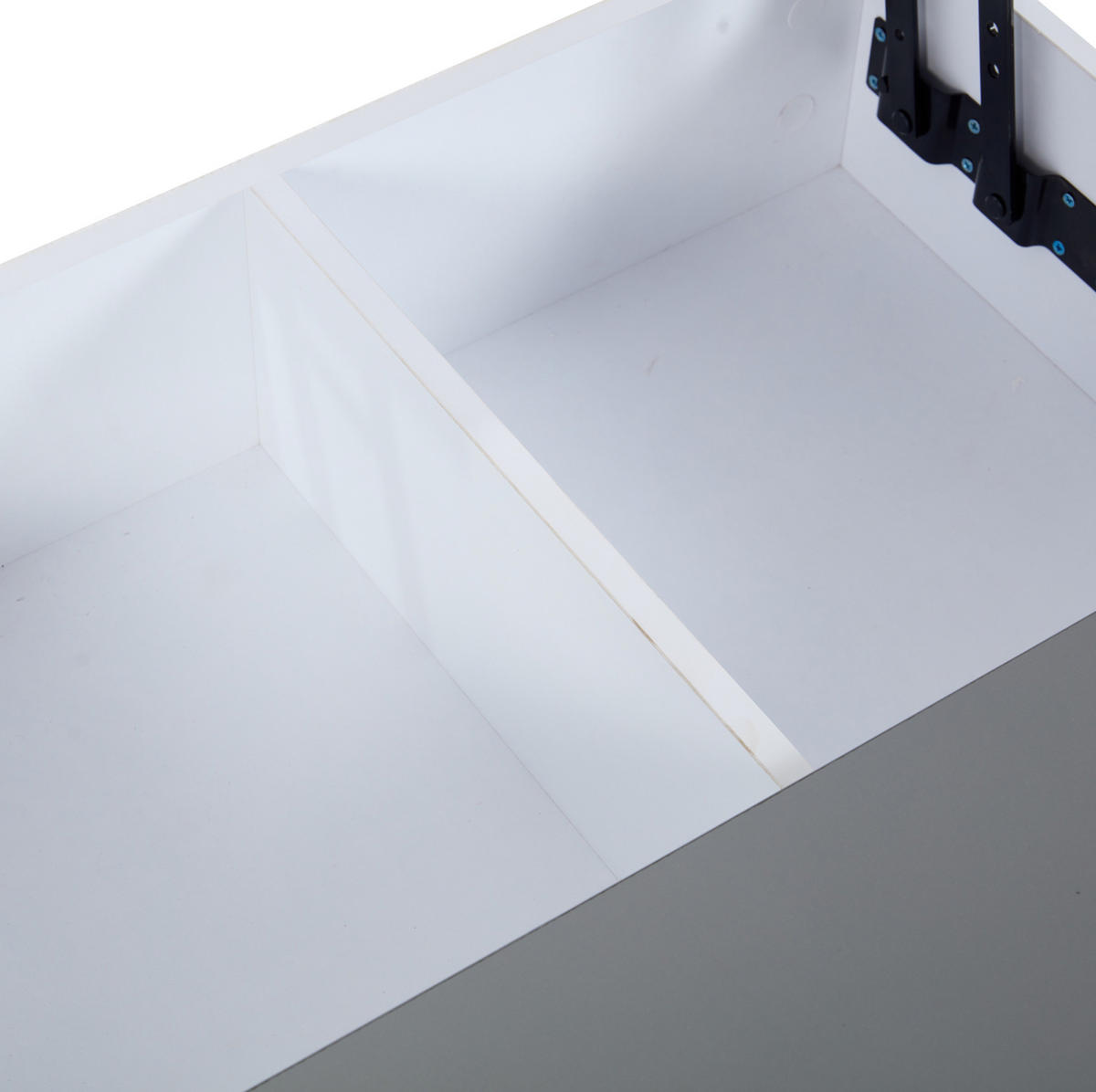 KONFERENČNÍ stolek 70/70/35 cm bílý a šedý z MDF s výklopnou deskou LED a úložným prostorem - bílá, kompozitní dřevo (70/70/35cm) - OKWISH
