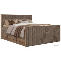 POSTEL BOXSPRING WOOD KING DUO 140/200 - Hnědá Manšestr - Topper Visco - H3 - černá/hnědá, textil/plast (140/200cm) - MKS