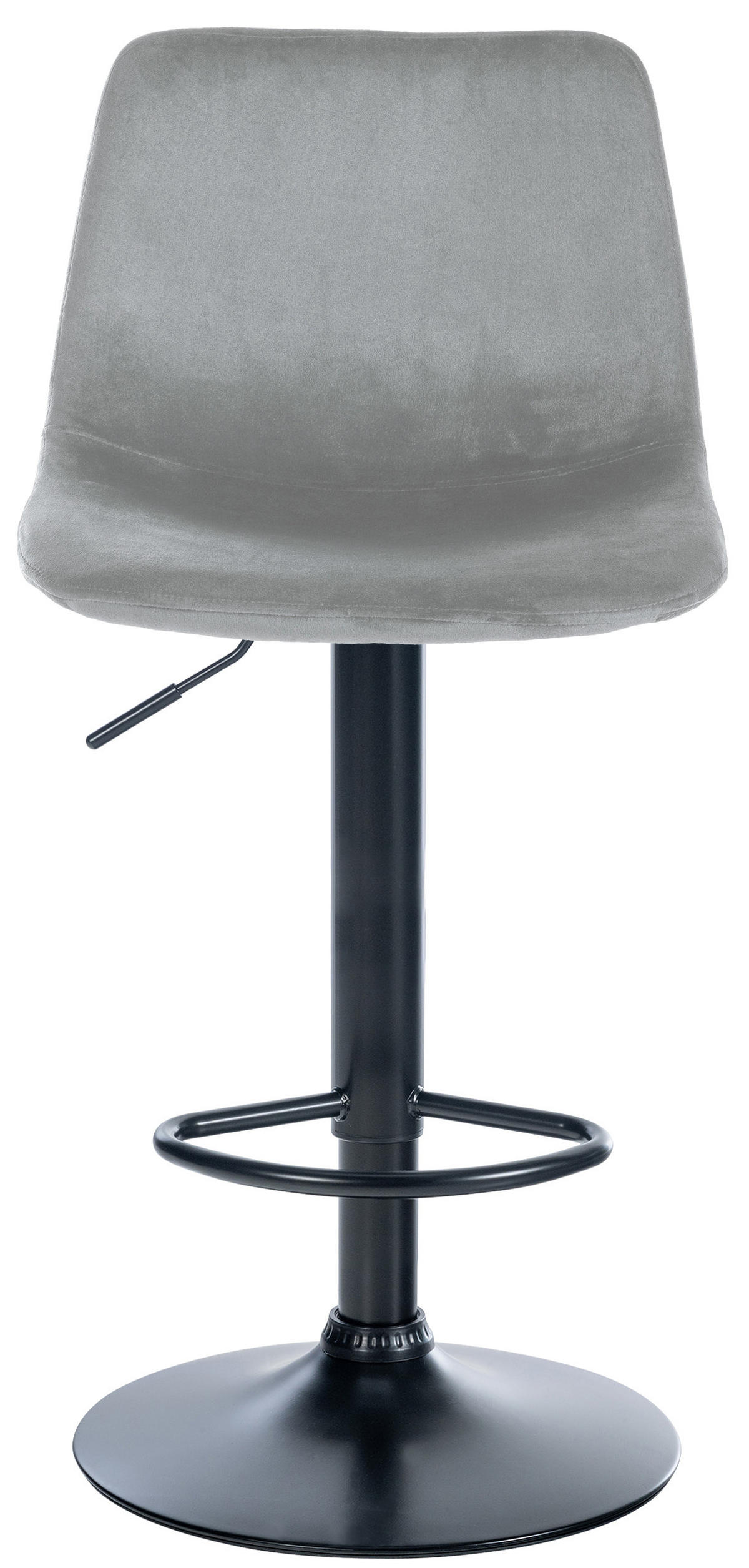 BARHOCKER Samt grau - Schwarz/Grau, Textil/Metall (44/88/43cm) - CLP