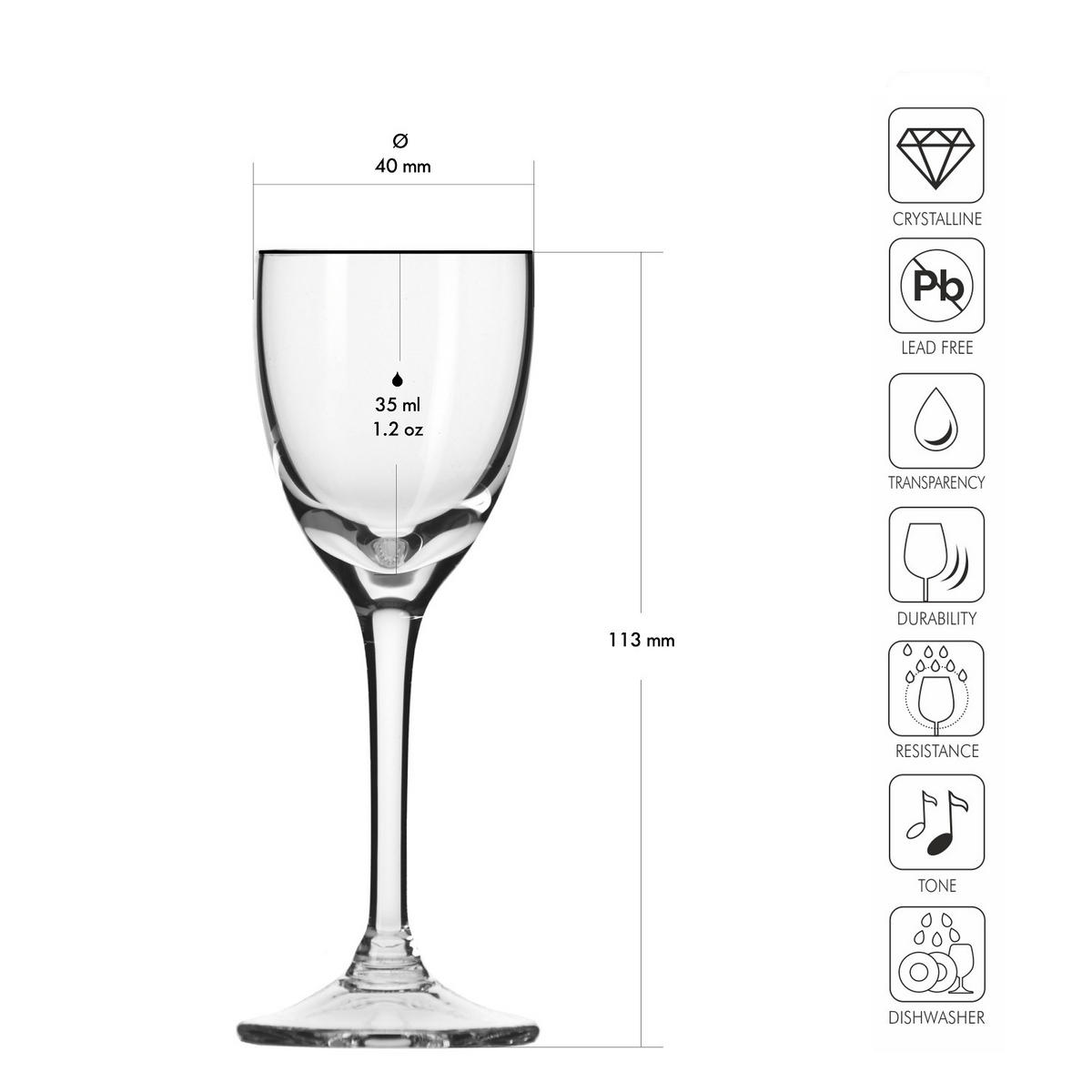 VODKAGLÄSER, 6er-Set, 35 ml - Transparent, Glas (0.035L) - Krosno Glass