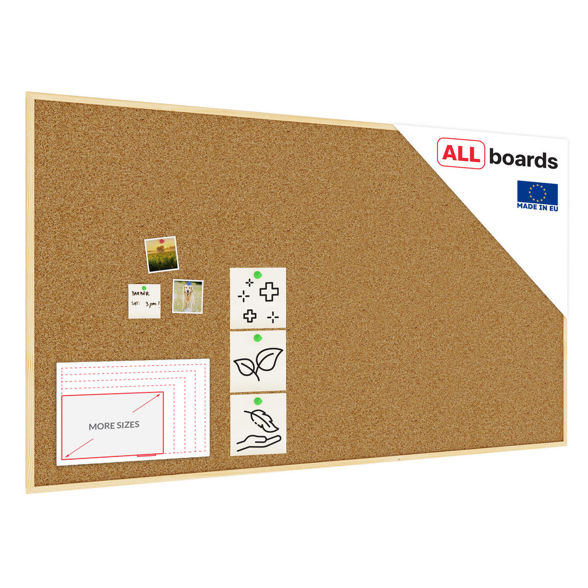 PINNWAND mit Naturholzrahmen 180x100cm - Braun, Holz (180/100/1.8cm) - ALLboards