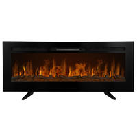 ELEKTROKAMIN Einbau Wandkamin 127cm - Schwarz, Metall (127/1/15cm) - Monstershop
