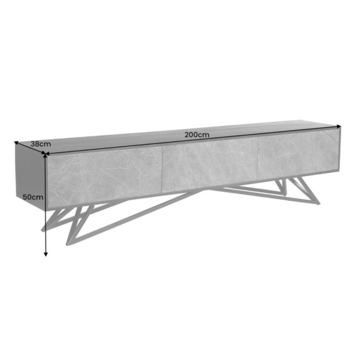 TV LOWBOARD MOUNTAIN SOUL Akazie 200cm - Multicolor/Schwarz, Holz/Stein (200/50/38cm) - riess-ambiente