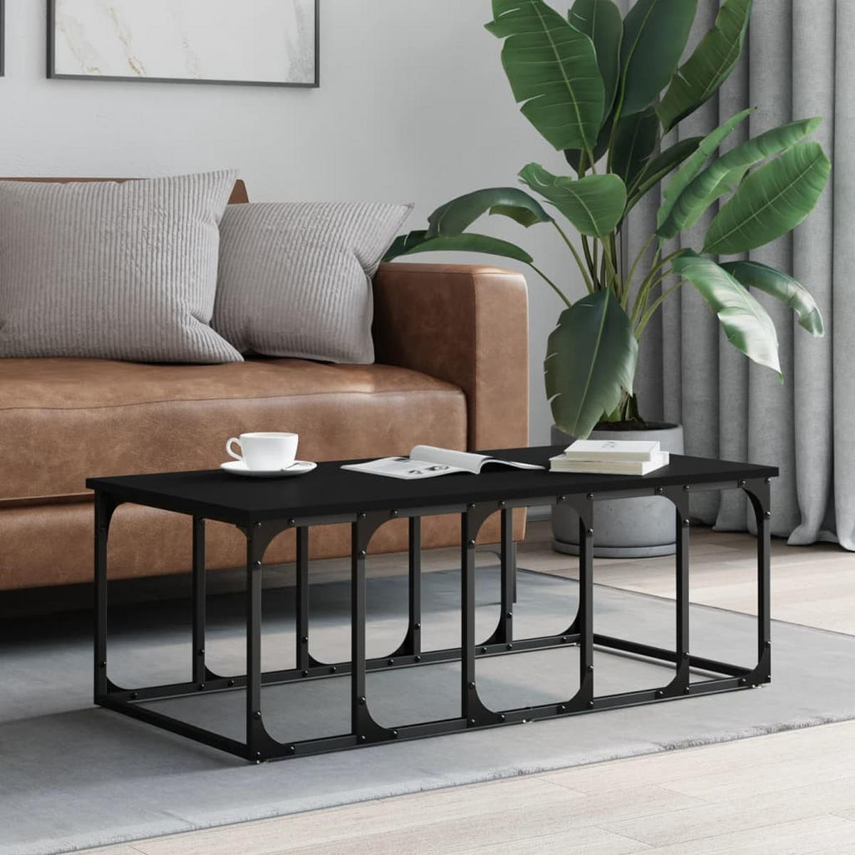 COUCHTISCH Schwarz 100x50x35,5 cm Holzwerkstoff - Schwarz, Holzwerkstoff (100/50/35.5cm) - furnicato