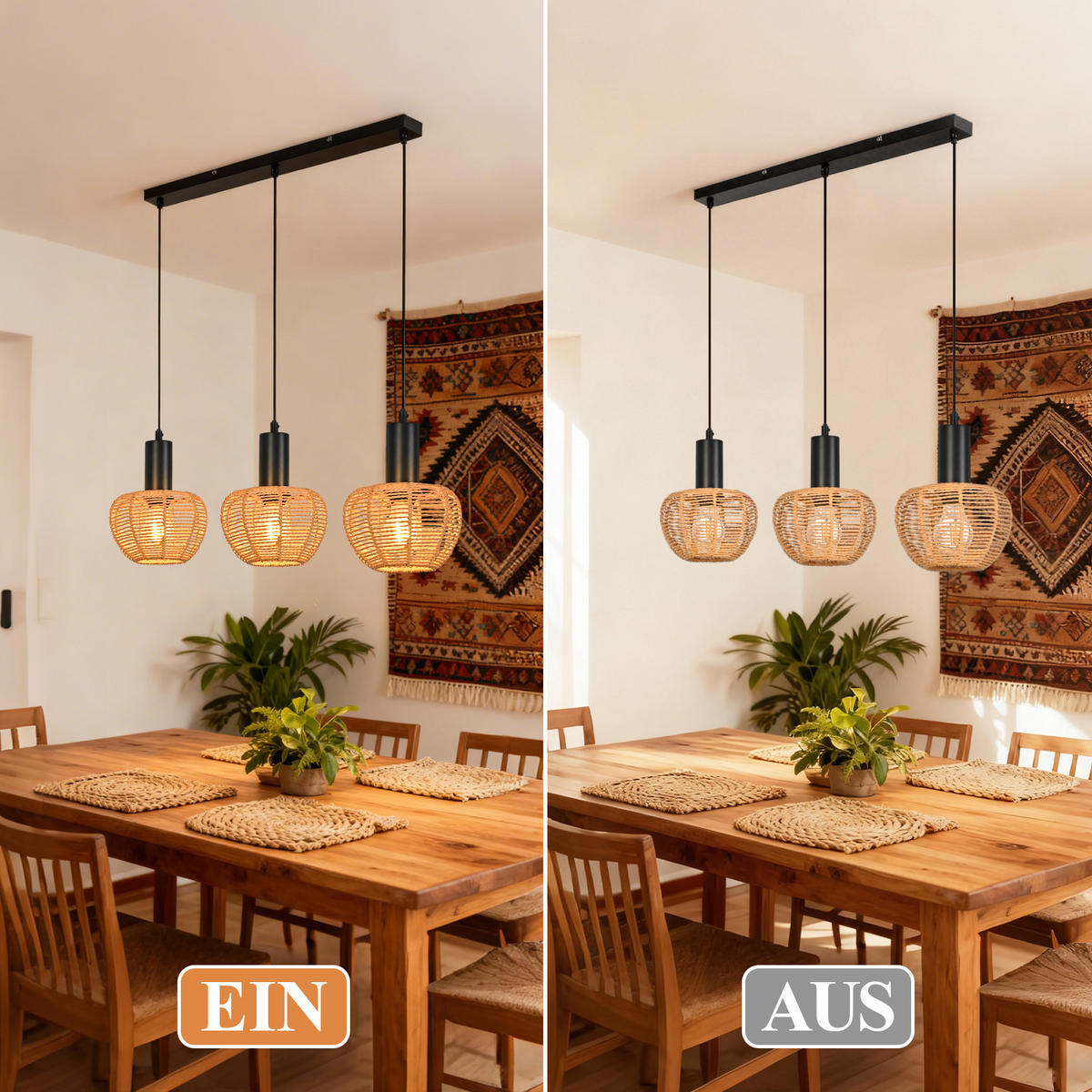 PENDELLEUCHTE Celeste 70/56/120 cm - Braun, Metall (70/56/120cm) - ZMH