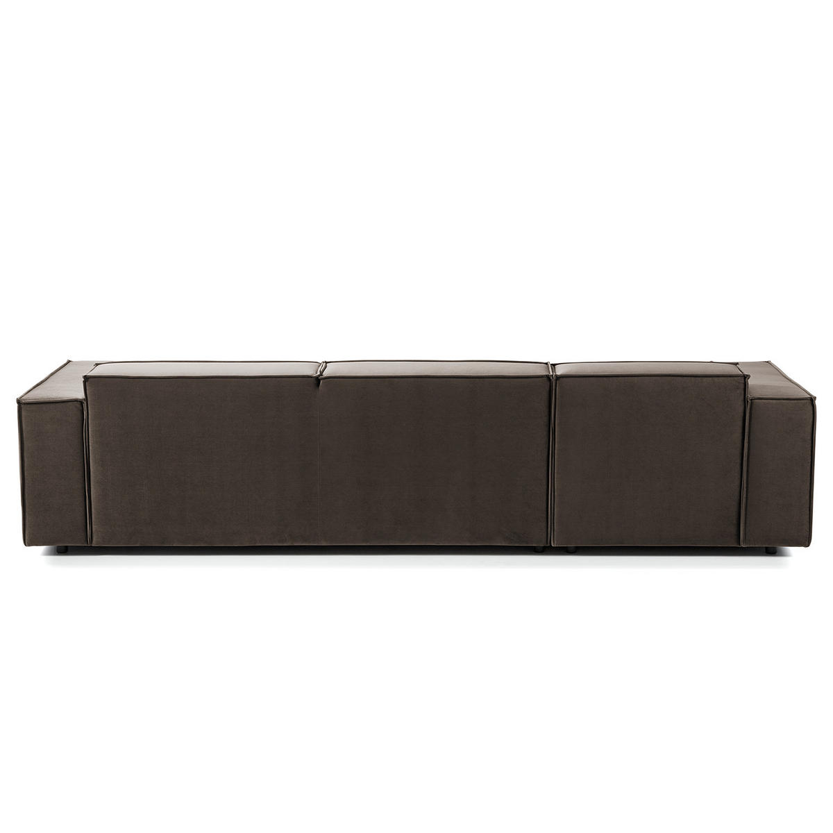 ECKSOFA mit Longchair - Taupe/Schwarz, Kunststoff/Textil (294/177cm) - home24