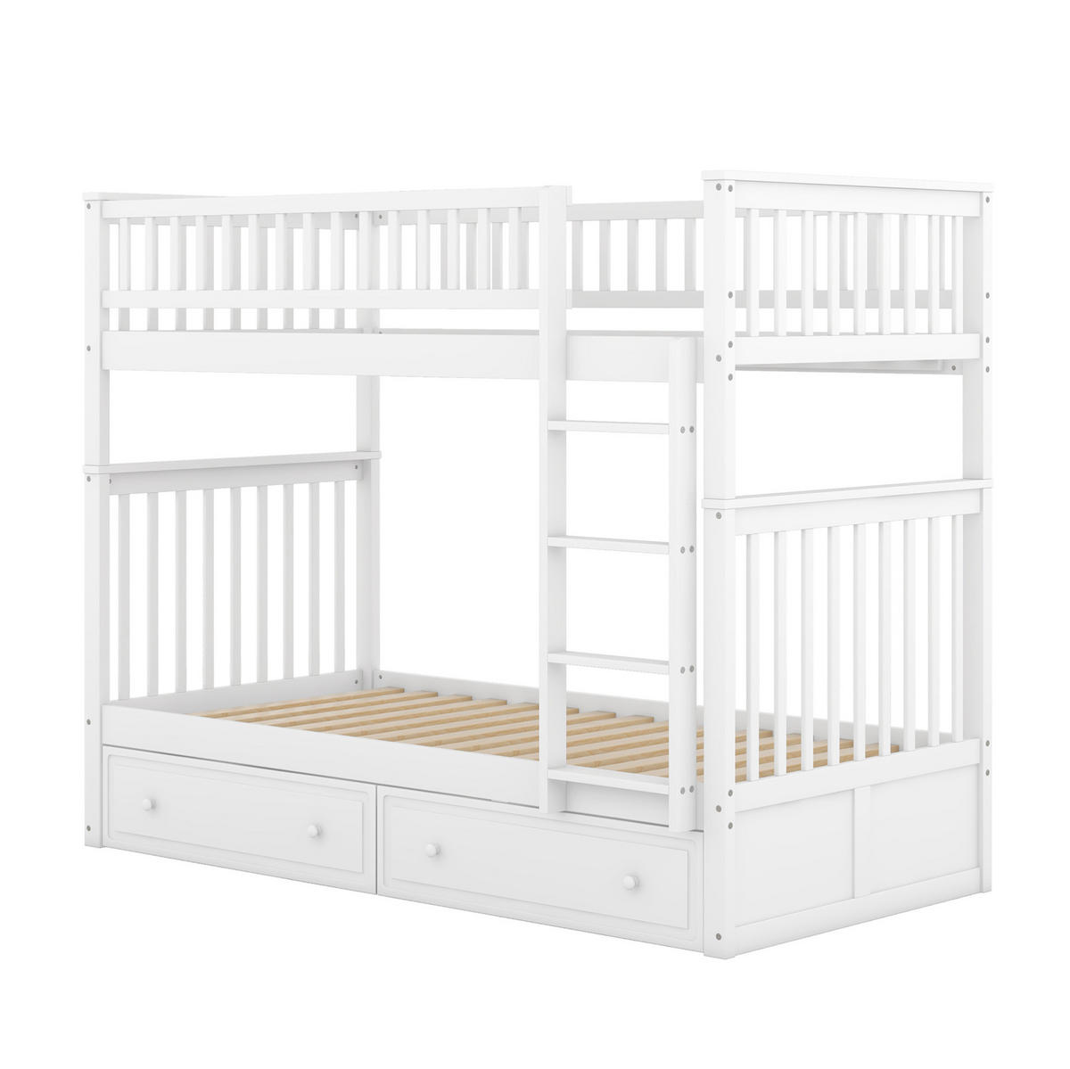 ETAGENBETT 90/200 cm aus Kiefer mit 2 Schubladen und Umbaufunktion Weiß - Weiß, Holz (140/200cm) - Modenvie