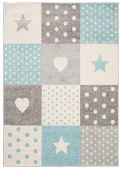 Tapiso Teppich Hellgrau, Hellblau 240x330 cm