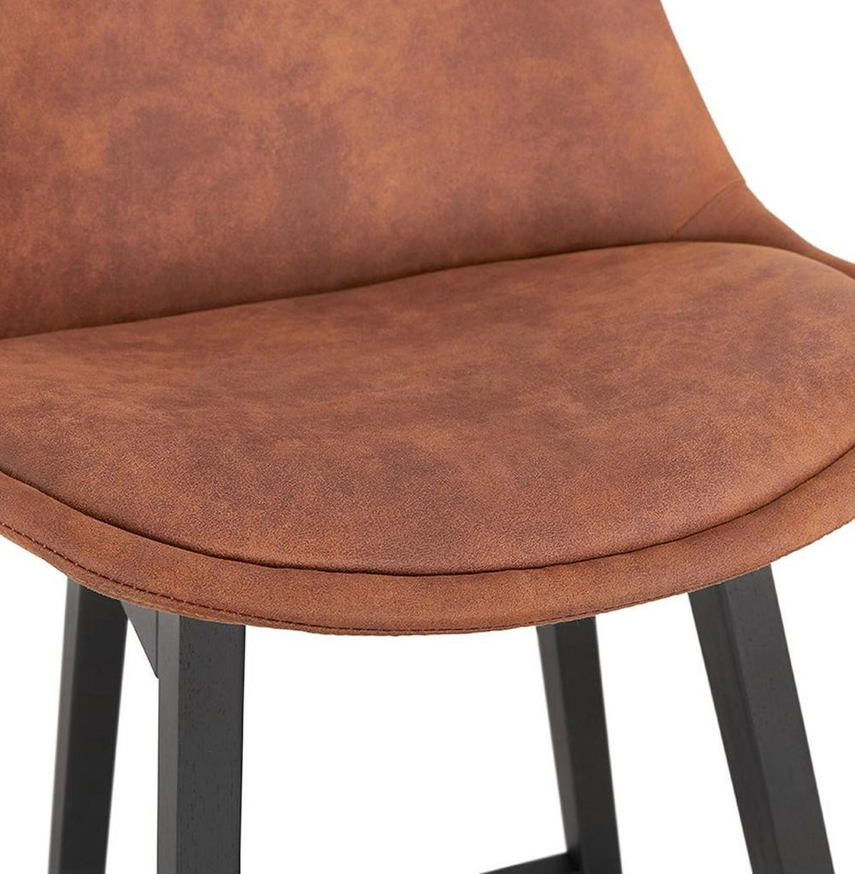 BARHOCKER Mikrofaser Eichenholzbeine Sitzhöhe 76cm Skandi-Stil NIXARA, Braun-Schwarz 48x56x113 cm - Schwarz/Braun, Eichenholz/Textil (48/113/56cm) - KADIMA DESIGN